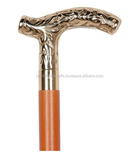 Bastón Chapado en latón macizo para hombre y mujer CHWKS36038 bastón de Muleta con mango hecho de madera - Product Image 5