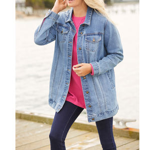 Best Quality Long Women Denim Wholesale Outdoor Fashionable Denim Jacket Denim - Product Image 3
