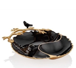 Bol à trempette moderne pour la maison, hôtel, fête de mariage, décor de plat à croustilles et à trempette, couleur noire, design moderne, bols de service pour fruits en métal - Product Image 1