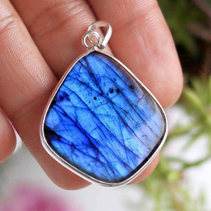 Pendentif à breloques pour la fabrication de bijoux, en tissu, lampe suspendue à lunette, en acier inoxydable, pistolet de hip hop, pierres précieuses labradorite naturelles - Product Image 6