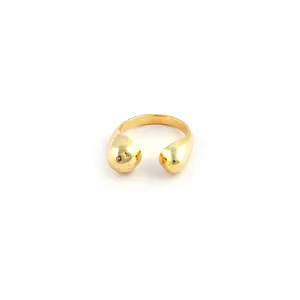 Elegante anillo de diseño de cuentas de metal de Latón chapado en oro. Joyas para funciones rituales y fiestas informales. Joyas de moda,