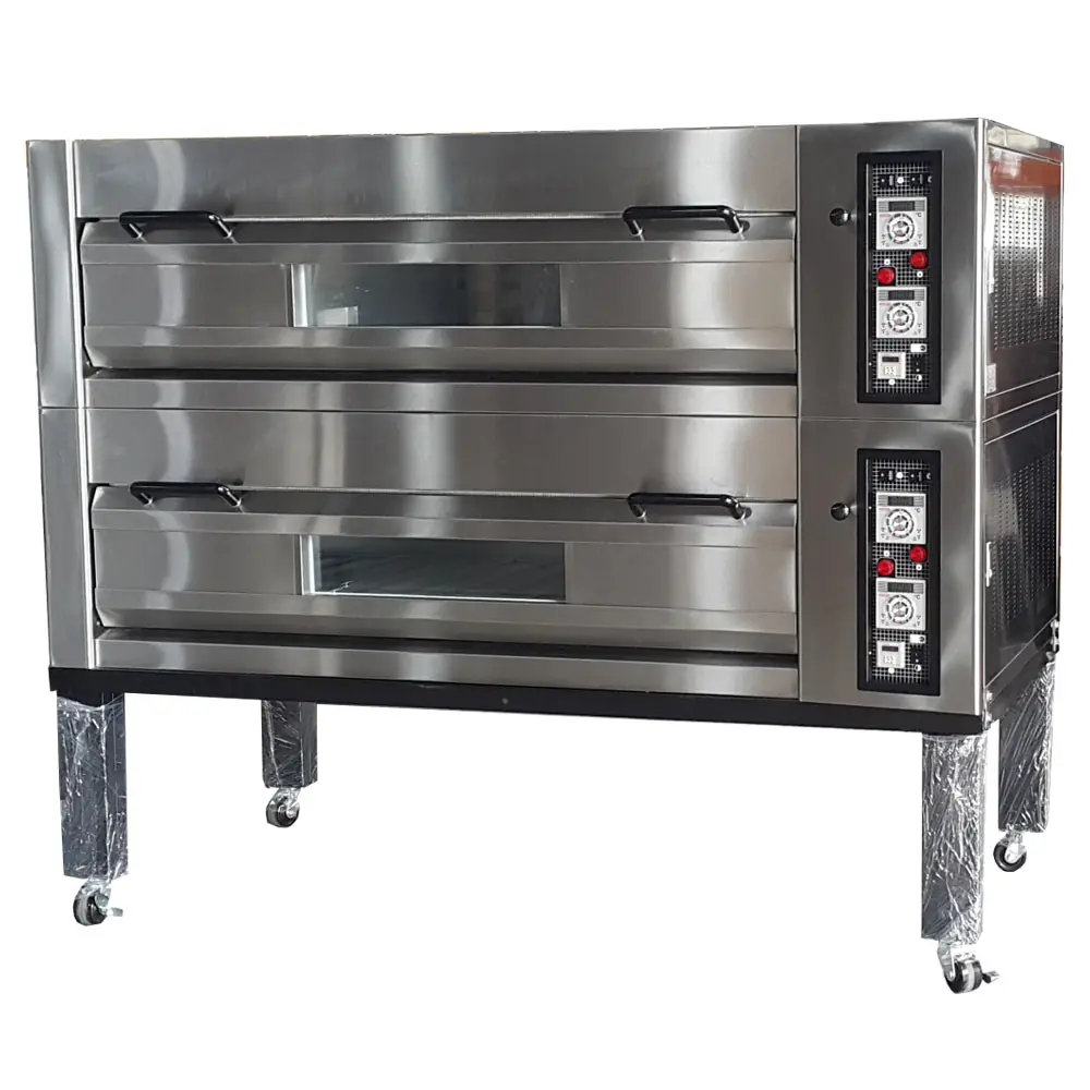 Home Use Double Deck Baking Oven Commercial Pizza Bread Making Machine Bakery Automatic Electric / Gas Pizza Deck Ovens For Sale