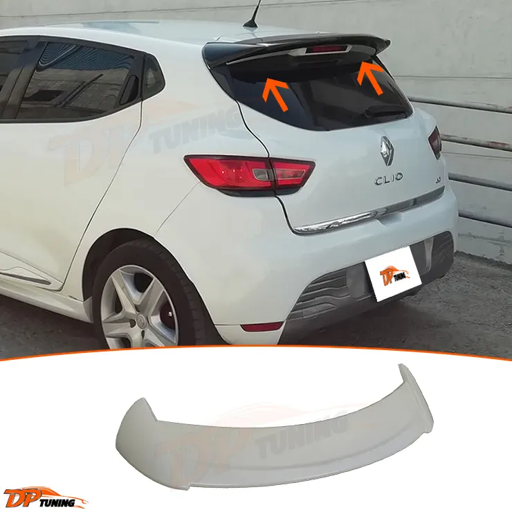 Reno Clio 4 2012-2019 Extension d'aile de becquet de toit arrière Surface brute ou peinte Kit Clio RS en plastique ABS de haute qualité Tuning