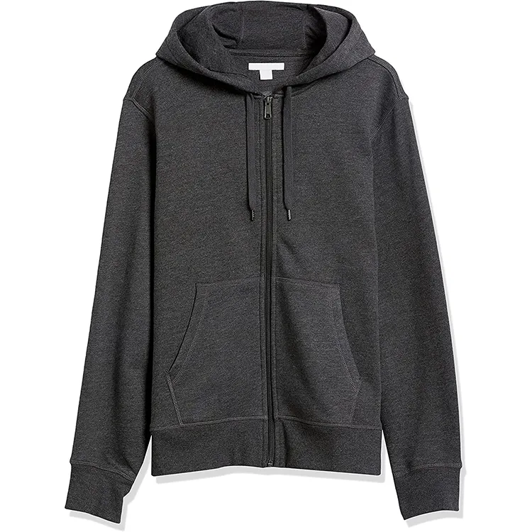 Großhandel schlichte hochwertige leere schwere Fleece voller Reiß verschluss Hoodie benutzer definierte Logo Männer Reiß verschluss Hoodies & Sweatshirts