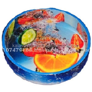 Plateau de service en bois imprimé en couleur avec finition brillante en céramique Articles de cuisine novateurs pour le service d'étage et les cadeaux uniques - Product Image 5