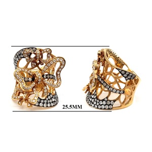 Bague de fiançailles classique en or rose 18 carats avec diamants naturels, motif nœud et ruban, collection fantaisie, pour femme, de Hong Kong - Product Image 2