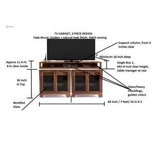 ขาตั้งทีวีไม้เนื้อแข็งแบบเรียบง่ายดีไซน์โบราณแบบชนบทเฟอร์นิเจอร์แปลงได้สำหรับโรงแรมอพาร์ทเมนต์ห้องนั่งเล่น - Product Image 2