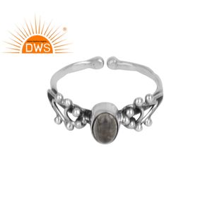 Anillo de piedras preciosas de rutilo negro Natural, joyería de diseño al por mayor, Sortija de plata de ley 925 oxidada, proveedor de joyería - Product Image 1