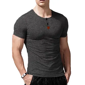 Bella tela Unisex moda moda viscosa T-shirt uomo grigio 100% cotone T-shirt Premium Pima T-shirt da uomo