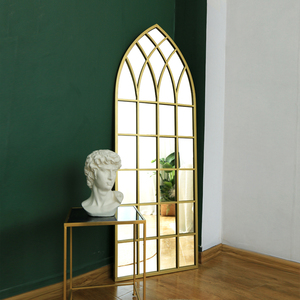 Miroirs muraux en forme d'arche encadrés décoratifs industriels Herschel Vintage <span class=keywords><strong>Miroir</strong></span> de sol en verre pour jardin extérieur - Product Image 3