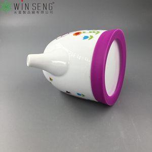 Ấm trà gốm có nắp silicon, họa tiết động vật dễ thương, ấm trà Trung Quốc dùng cho trà chiều hoặc cà phê, màu tím - Product Image 4