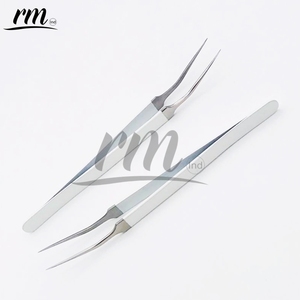 Pinzas para los ojos con punta larga de aislamiento de 45 grados, juego de pinzas para las pestañas de acero inoxidable con logotipo personalizado, venta al por mayor, precio económico - Product Image 4