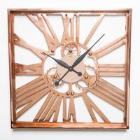Horloge murale à aiguilles en quartz de style antique en fer pour salon