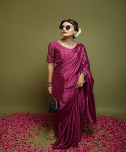 Ropa de fiesta bordada pesada, nueva colección, todos los tamaños y colores, tela de red bordada, ropa de mujer india, Sari listo con alfanumero - Product Image 2