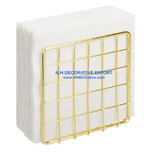 Caja de pañuelos decorativa para mesa, soporte para servilletas con alambre de Metal chapado en oro de alta calidad para Hotel/restaurante/Oficina - Product Image 6