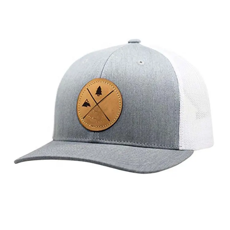 Boné de beisebol estiloso personalizado, chapéu de couro 112 para meninos e meninas, design infantil, cinza de calcanhar