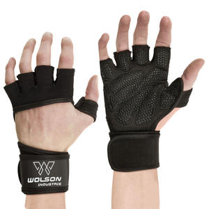 Guantes de levantamiento de pesas acolchados de neopreno para hombres y mujeres sesiones de gimnasio ciclismo seguimiento deportes con protección completa de La Palma muñequera - Product Image 1