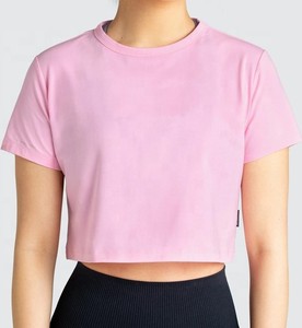 T-shirt de sport pour femmes, haut court, avec impression de transfert de chaleur, Logo imprimé, Yoga, offre spéciale - Product Image 2