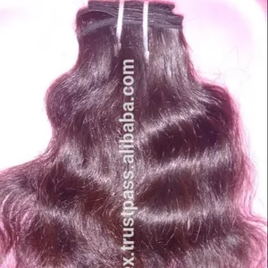 Tissage de cheveux humains ondulés naturels. Meilleure vente Extension de cheveux bruts Remy. Tissage de cheveux humains non traités d'Inde - Product Image 1