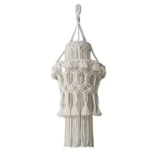 Macrame 천장 매달려 램프 그늘 디자인 홈 장식 고품질 마크라메 최고의 도매 가격 인도 델리