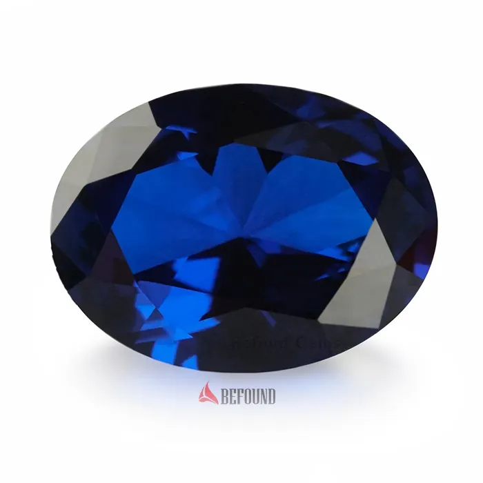 Venda quente pedra azul spinel 5*3 corte oval sintético azul safira pedra preciosa solta 113 preço spinel quilates