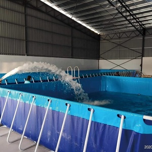 Bể Bơi Khung Hình Chữ Nhật Bằng Thép Khung Kim Loại Mặt Đất Phía Trên Bể Bơi - Product Image 4