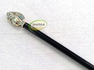 Bastón de madera hecho a mano con mango indio, bastón de madera con mango de latón rojo - Product Image 6