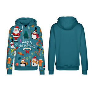 2022 Christmas Style Men's Hoodies Set 100% Cotton & Polyester Embroidered Winter Sweatshirt Hooded Jacket - Product Image 2