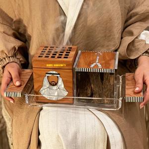 Chaînette moteur bois Bakhoor de perles fait à la main, Set pour décoration intérieure, style moyen-orient, Eid, spécial arabe, pour le Ramadan - Product Image 1