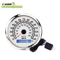 Speedometer GPS listrik 85mm, layar ganda KMH MPH wajah putih