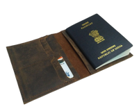 Organisateur de cartes marron vintage en cuir véritable personnalisé Porte-passeport en cuir fait à la main avec de nombreux porte-cartes