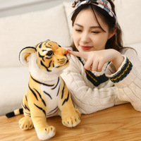 Tigre artificiel en peluche douce marron et blanc, meilleur cadeau, jouet, fournisseur en gros, jouets de bonne qualité