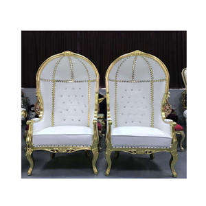 Chaise de trône de mariage de Style auvent à capuche chaises de scène de mariage populaires chaises de mariée et de marié chaises de trône de mariage de Style européen USA - Product Image 1