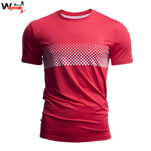 T-shirts actifs pour hommes 100% coton de haute qualité Technique élastique Doux Séchage rapide avec motif solide - Product Image 5