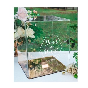 Caja de Regalo de Boda Plegable de Acrílico Transparente de la Mejor Calidad, Diseño Cuadrado Ecológico, Novedad en Accesorios de Decoración para Bodas - Product Image 6