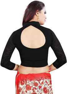 Sari en satin de georgette bleu de grande taille pour femmes, prêt à porter, prix bas, vêtements de fête de créateur - Product Image 4