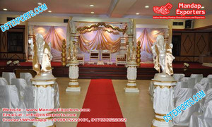 Mandap de bollwood para boda, aspecto elegante de boda de Alemania, Mandap dorado, estilo Jodha Akbar, decoración - Product Image 2