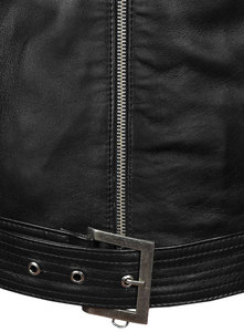 Chaqueta informal de cuero con cremallera para hombre, chaqueta a la moda, en todos los colores - Product Image 2