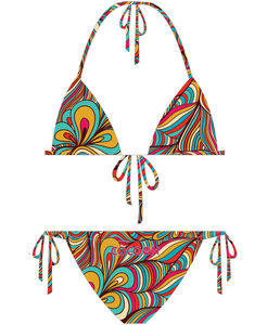Service OEM, maillots de bain bikini personnalisés, vêtements de plage, ensemble deux pièces, séchage rapide, polyester, ensemble de maillots de bain et de paréo - Product Image 2