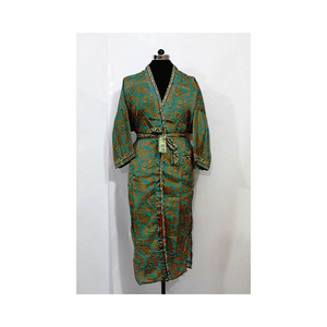 Kimono de seda con cinturón y manga de campana, caftán marroquí hecho a mano, para cualquier ocasión, informal, 3/4 - Product Image 4