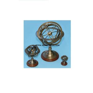 Armillary ทองเหลืองโบราณชุดตกแต่ง3ชิ้นอาร์มารี่ทองเหลืองทะเล - Product Image 2