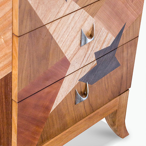 Arvind <b>Chest</b> of Drawers Solid Mindi Wood Veneer <b>Storage</b> Cabinet Modern Design Living Room Bedroom Home Hotel Furniture - Product Image 3