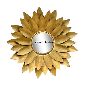Latest Designer Metal Wall Mirror Gold Powder Coated Handmade Fancy Mirror Classic Stylish Decorative Best Wall Mirror - Product Image 1