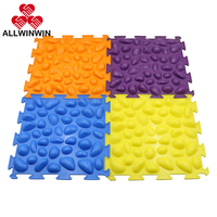 Tapis de massage des pieds ALLWINWIN MMT17 - Puzzle 4 pièces en pierre imbriquées pour acupression, acupuncture et réflexologie