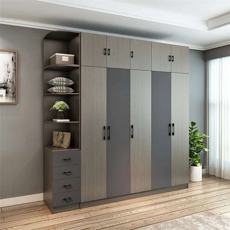 Mobiliário deslizante 3 4 5 porta guarda-roupa painel de madeira gaveta design mais recente estilo nórdico moderno armário guarda-roupa
