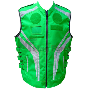 Gilet de sécurité réfléchissant fabriqué en usine, haute visibilité, vert, en maille, sans manches, vêtements de travail pour adultes - Product Image 1