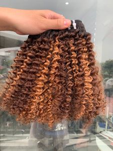Extensiones de Cabello Humano Remy Vietnamita con Textura Rizada, Puntas Teñidas, Rizos Largos Marrón Piano - Product Image 3