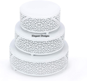 Support à gâteau rond en métal pour gâteau, accessoires de décoration de Table, plaqué or, poudre, fait à la main, pour mariage, fantaisie - Product Image 4