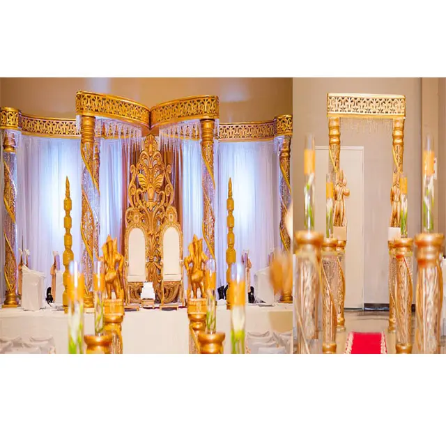 Mandap Mandap ผีเสื้อสีทองสำหรับงานแต่งงาน,Mandap ผีเสื้อคริสตัลสำหรับงานแต่งงานที่งดงาม