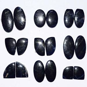 พลอย Sodalite Cabochon คู่แบบธรรมชาติ,พลอยฟรีไซส์สำหรับทำเครื่องประดับ DIY ทำหินคู่ - Product Image 2
